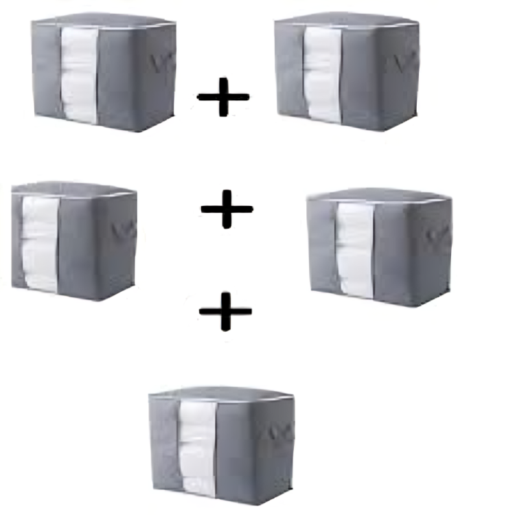 Pack of 5 - Improved Quality LARGE Storage Bags Organizers Portable