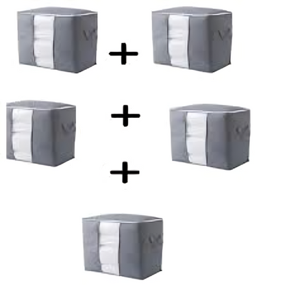 Pack of 5 - Improved Quality LARGE Storage Bags Organizers Portable